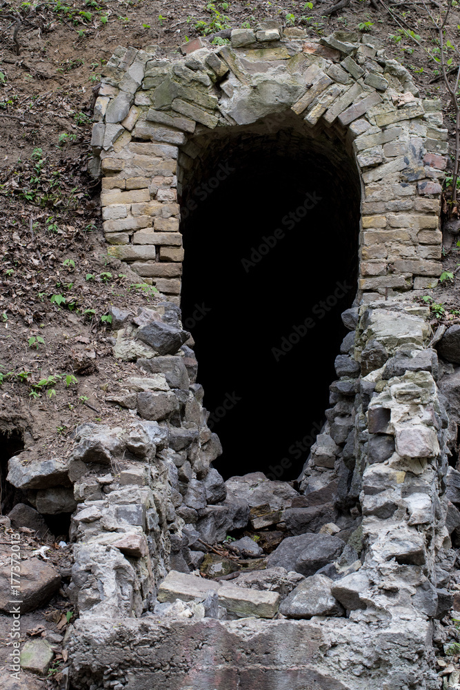 Old brick tunnel entrance