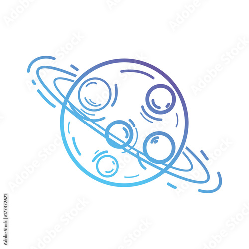 line uranus planet with his rings in the galaxy space