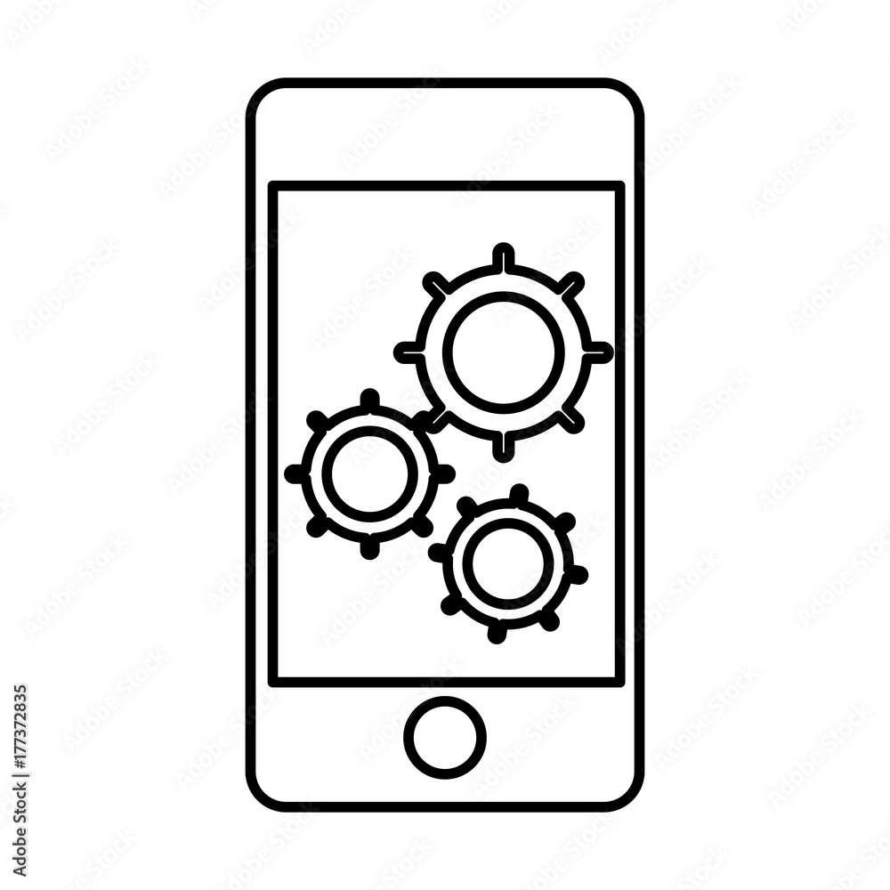 Smartphone settings menu icon vector illustration graphic design