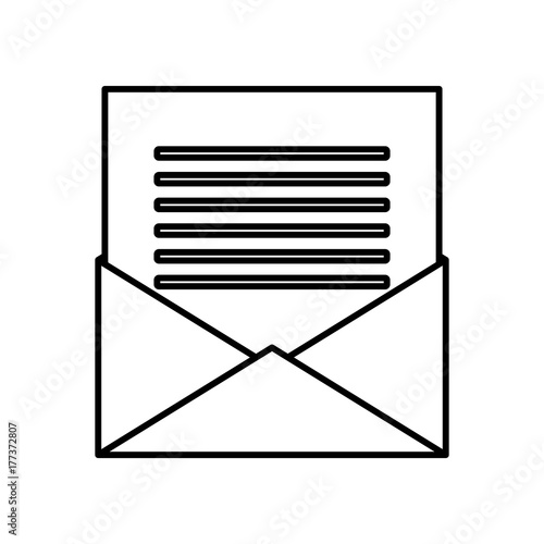 Envelope mail open icon vector illustration graphic design