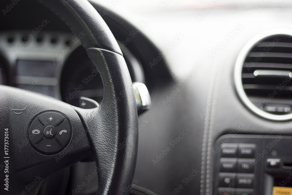 steering wheel and the panel of the car steering wheel and the panel of the car