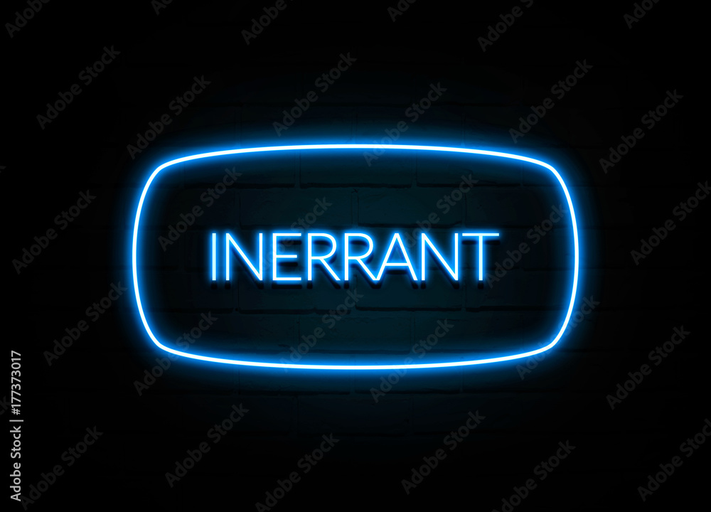 Inerrant - colorful Neon Sign on brickwall Inerrant - colorful Neon Sign on brickwall