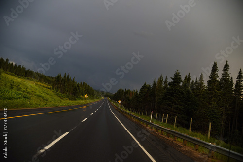 empty stretch of road in canada
