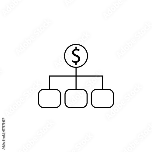 Financial assets diversification, interest return, income, investments icon