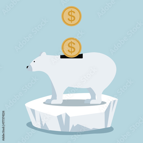Polar bear save money on ice floe