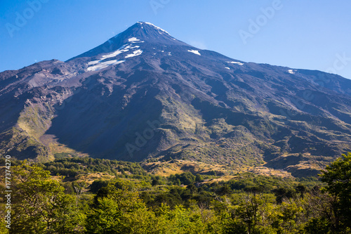 View of Lanin Volcano in National Park of Argentina
