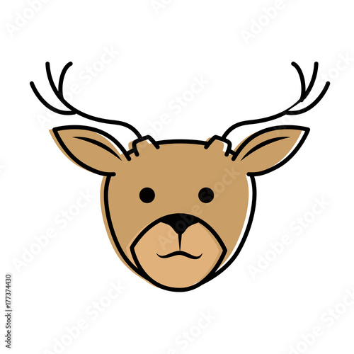 cute reindeer character icon