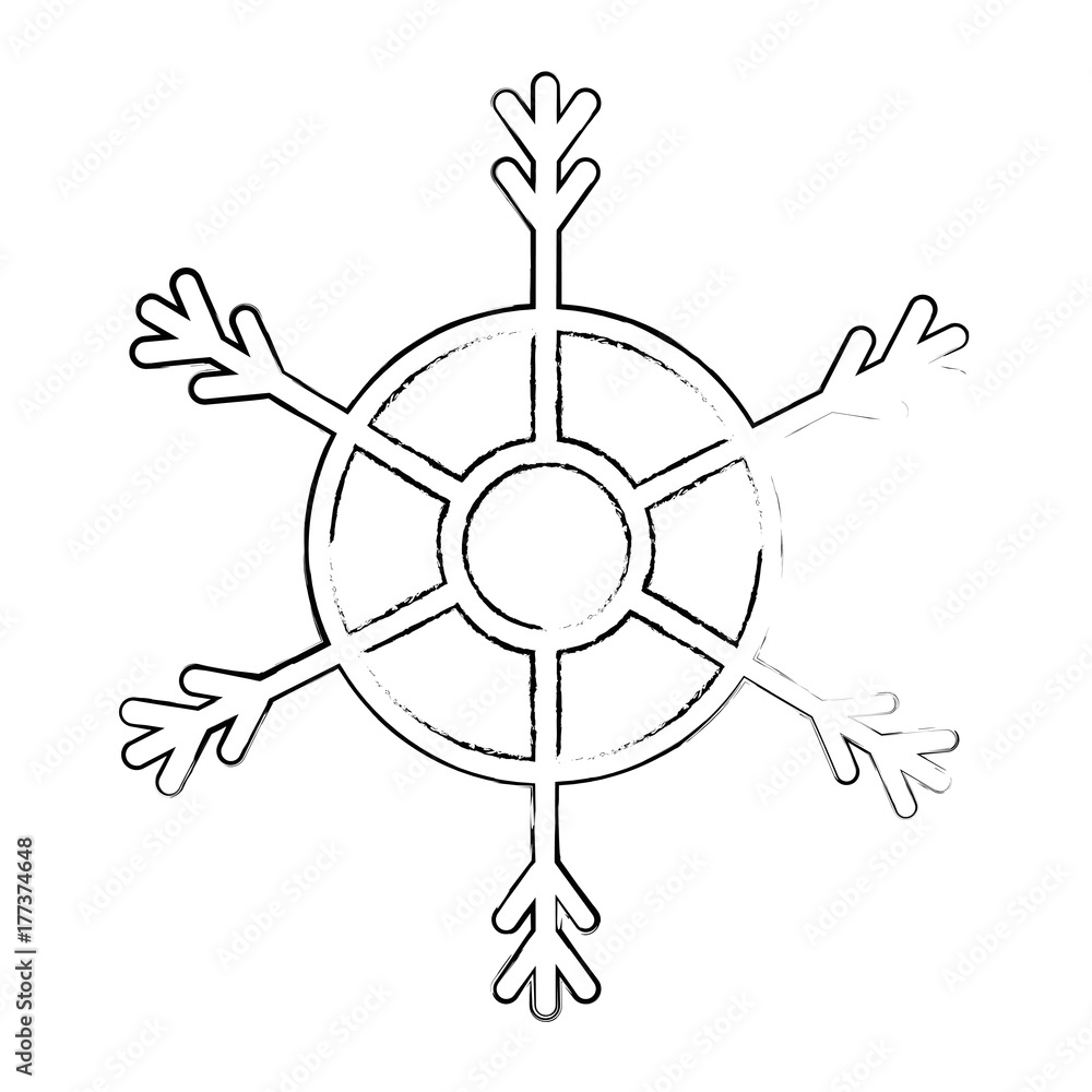 Obraz premium snowflake decorative isolated icon