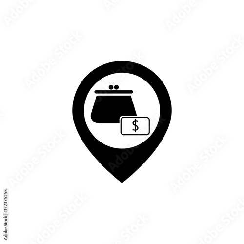 Wallet icon in pin icon photo