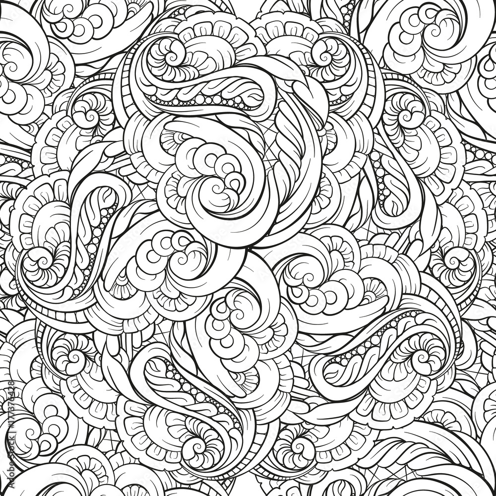 Abstract black and white seamless pattern