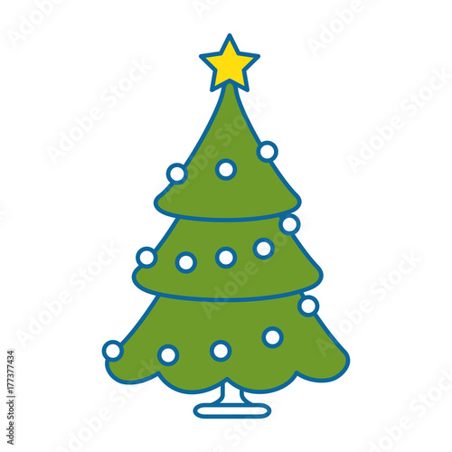Wallpaper Mural merry christmas pine tree vector illustration design Torontodigital.ca