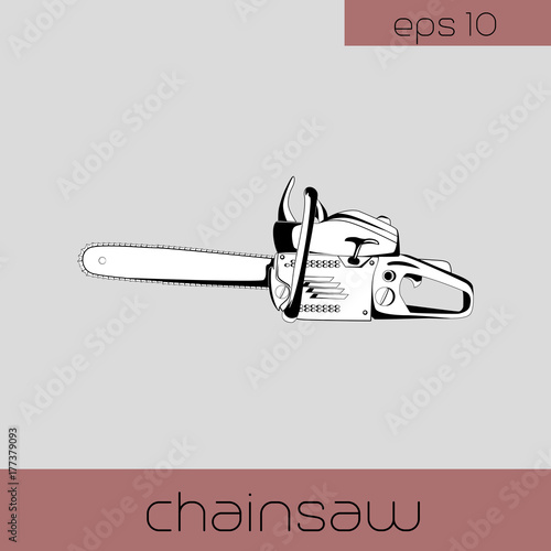a vector illustration of a chainsaw