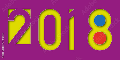 2018 - carte de vœux - année - présentation - vœux - colorée - invitation - graphique