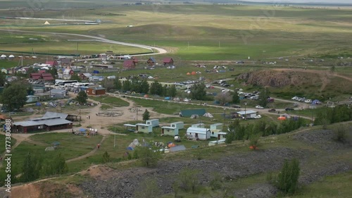 Arkaim. General View Of The Tourist Camp From The Mountain