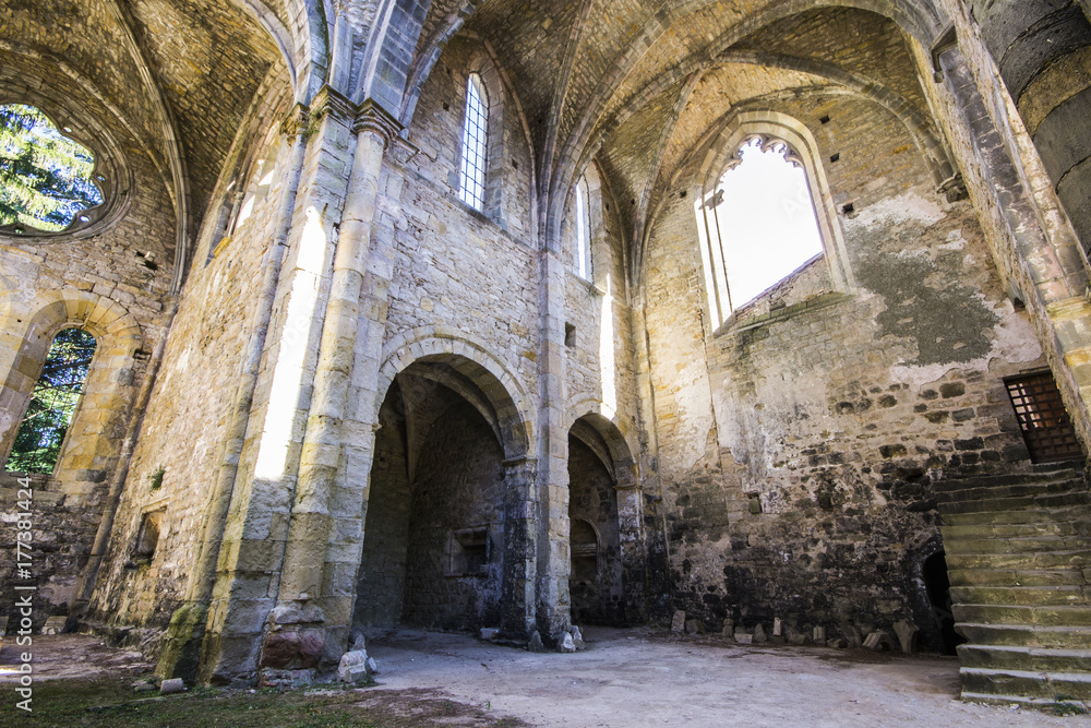 The Abbaye Sainte-Marie de Villelongue, a former Benedictine abbey in Saint-Martin-le-Vieil, Southern France