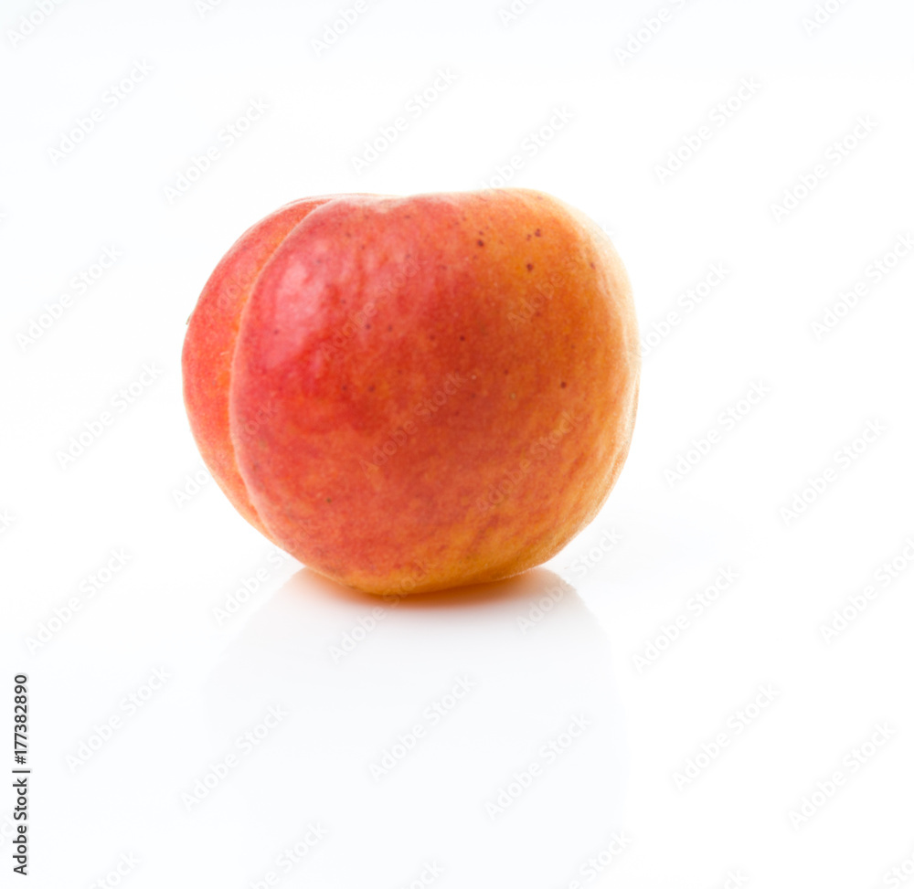 Peach. Red yellow peach on a white background Peach. Red yellow peach on a white background