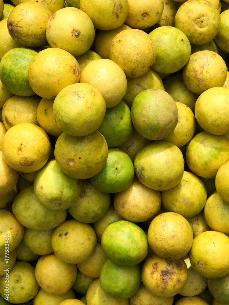 Fresh yellow lime close up