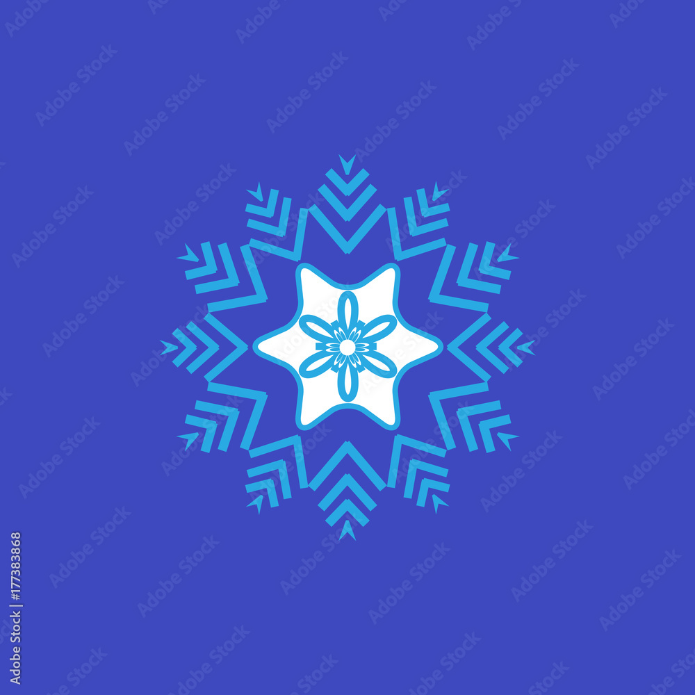 Silhouette blue snowflake Silhouette blue snowflake