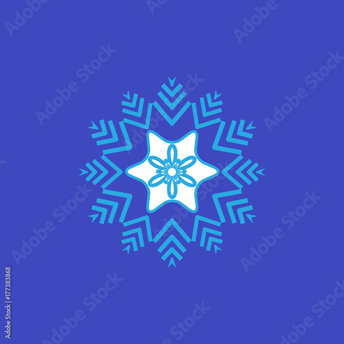 Silhouette blue snowflake