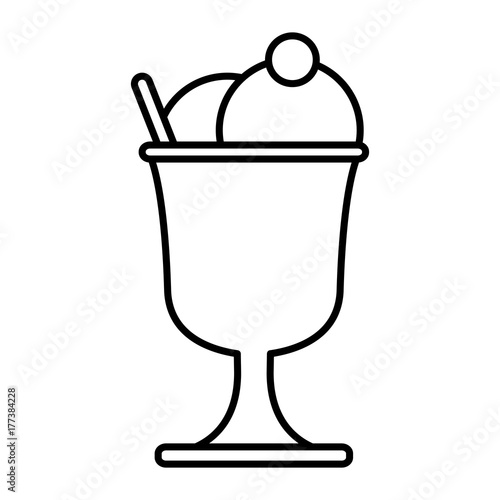 Ice cream cup icon vector illustration graphic design