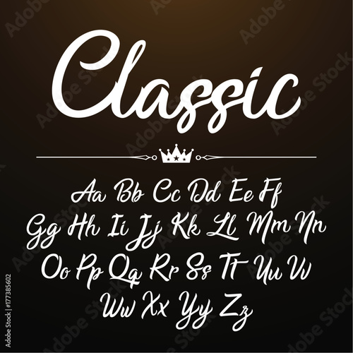 Alphabet brushpen font handwritten lettering calligraphy. Hand-lettering and typography isolated. design for logo poster, banner, card. Vector Font