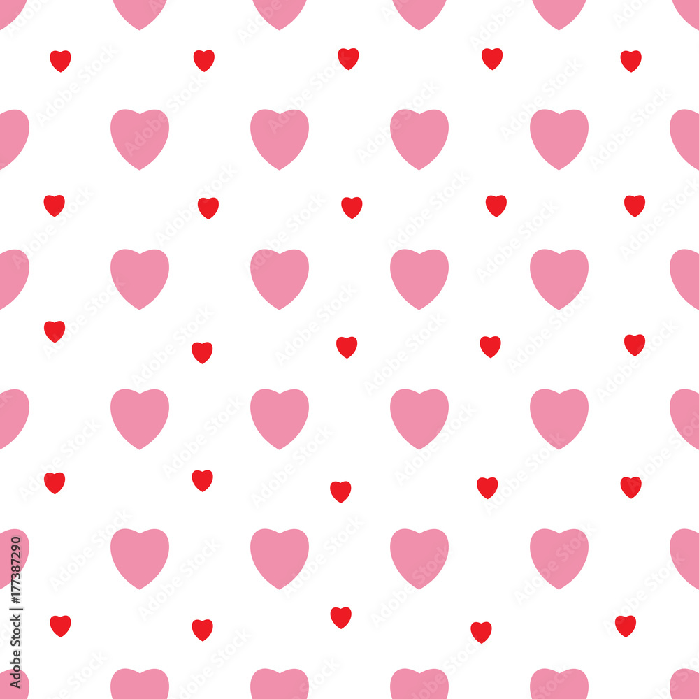 Heart and polka seamless pattern