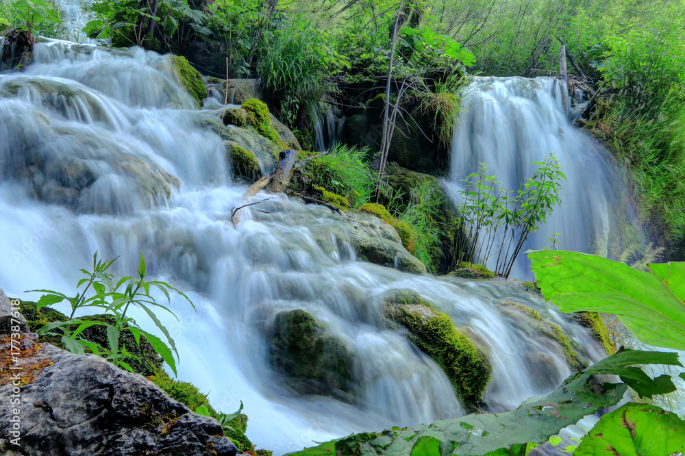 Waterfall at Croatia's Plitvice Lakes National Park. Waterfall at Croatia's Plitvice Lakes National Park.