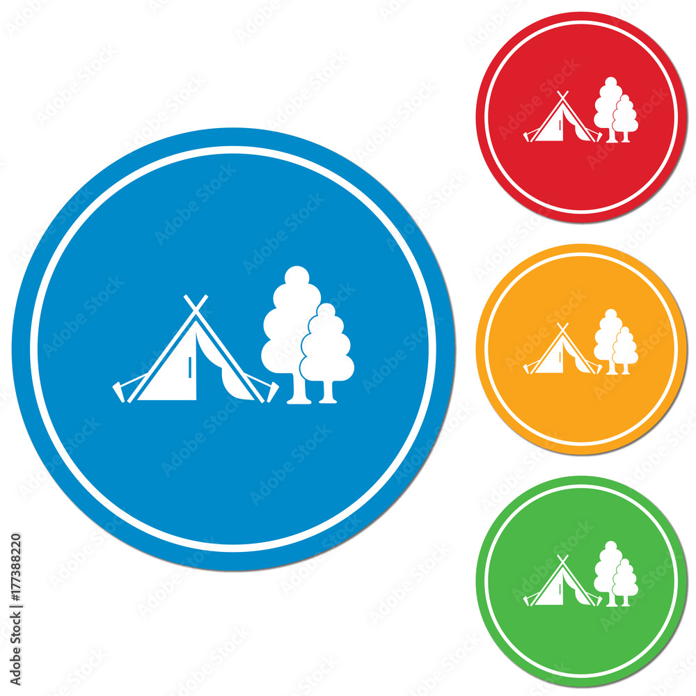 Stylized icon of tourist tent Stylized icon of tourist tent