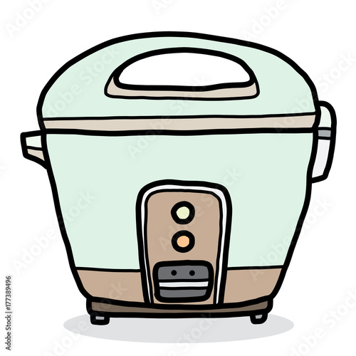 rice cooker / cartoon vector and illustration, hand drawn style, isolated on white background.