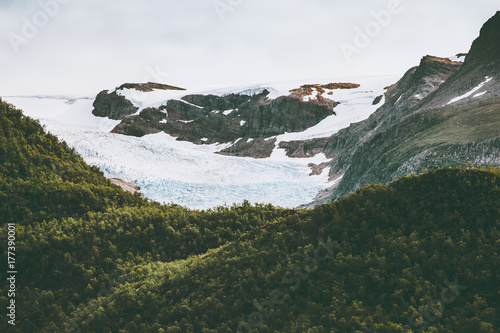 Svartisen glacier Landscape in Norway scandinavian nature landmarks photo