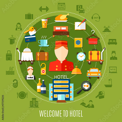 Welcome To Hotel Round Set