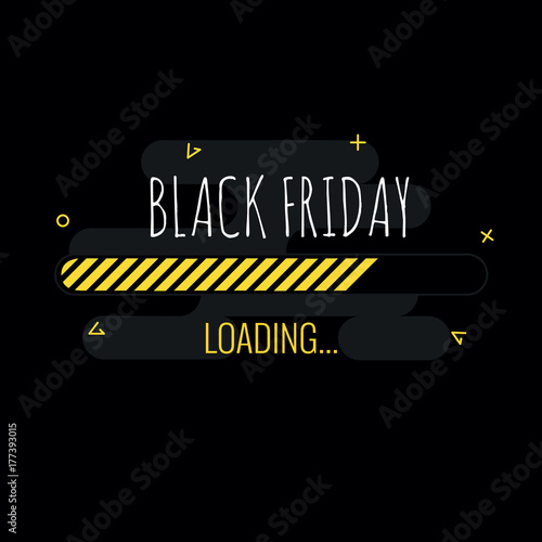 Black friday loading - vector illustration. Black background.
