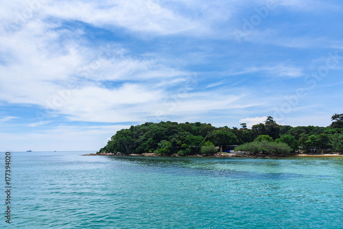 View from the sea of Koh Samet island, Rayong, Thailand.