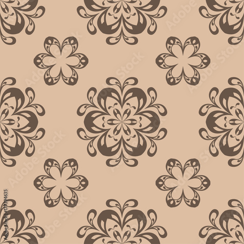 Brown and beige floral seamless pattern © Liudmyla