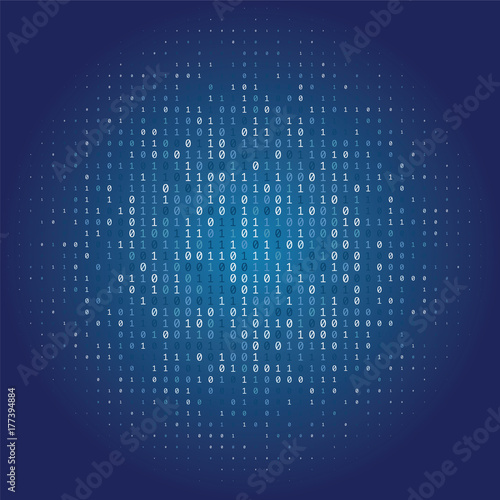 Binary code digital technology background made with zeros and ones