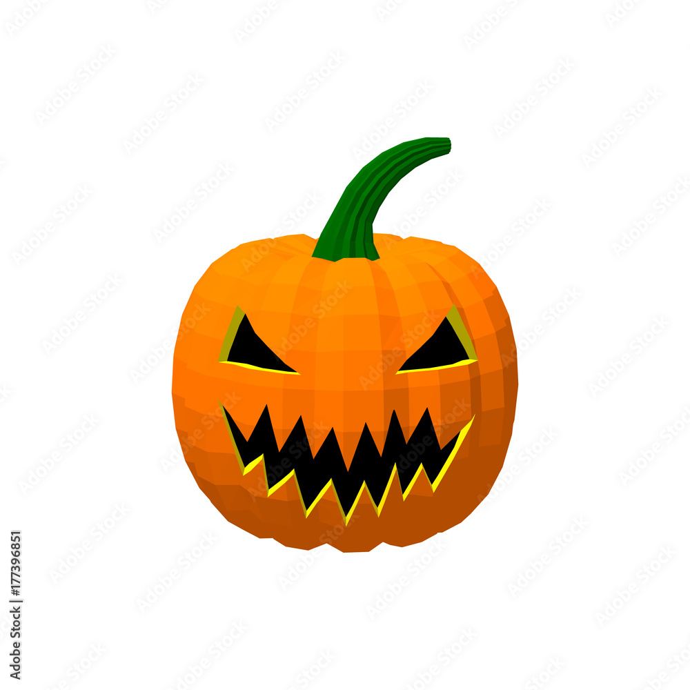 Halloween pumpkin. Isolated on white background.3d Vector illustration. Halloween pumpkin. Isolated on white background.3d Vector illustration.