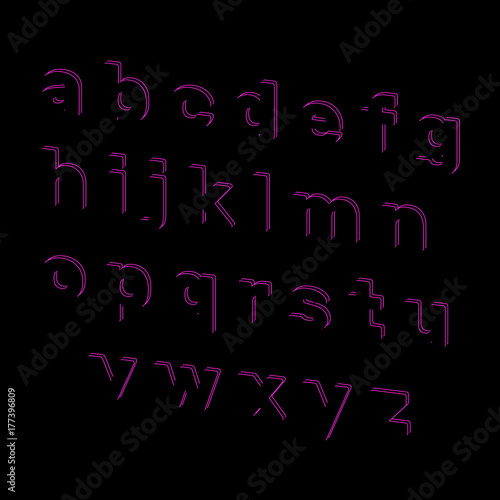 Alphabet letters of lines. ...