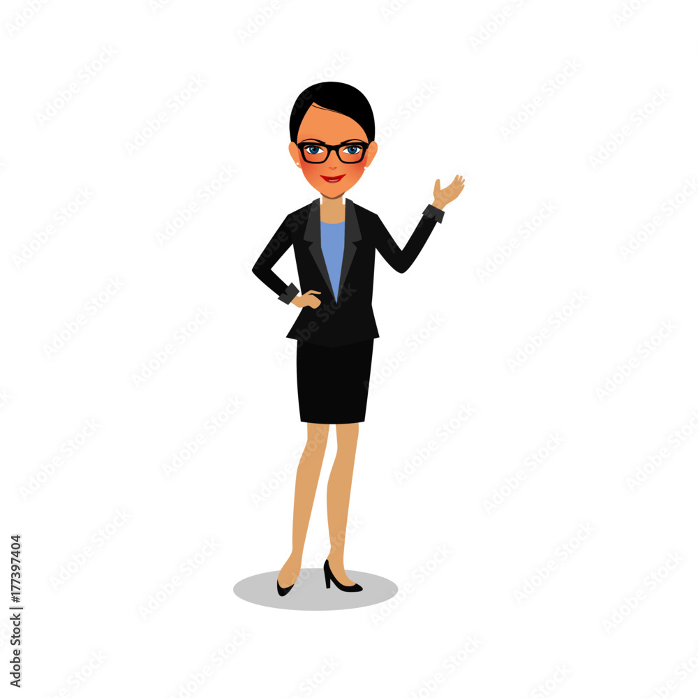 Cool cartoon woman in casual and business clothes, gesturing. Vector illustration, modern design. Cool cartoon woman in casual and business clothes, gesturing. Vector illustration, modern design.