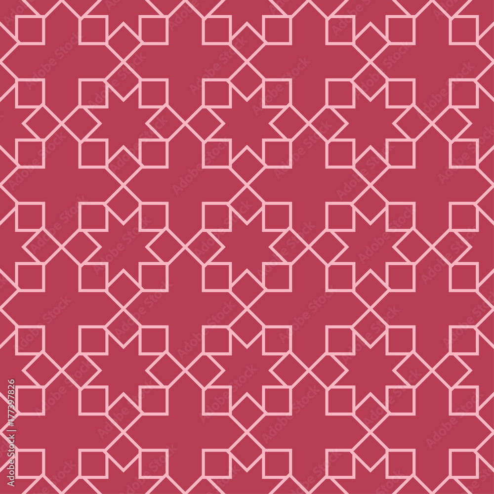 Red and pale pink geometric ornament. Seamless pattern Red and pale pink geometric ornament. Seamless pattern