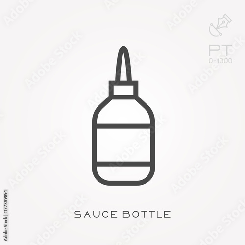 Line icon sauce bottle