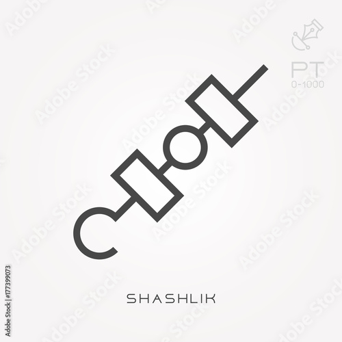 Line icon shashlik