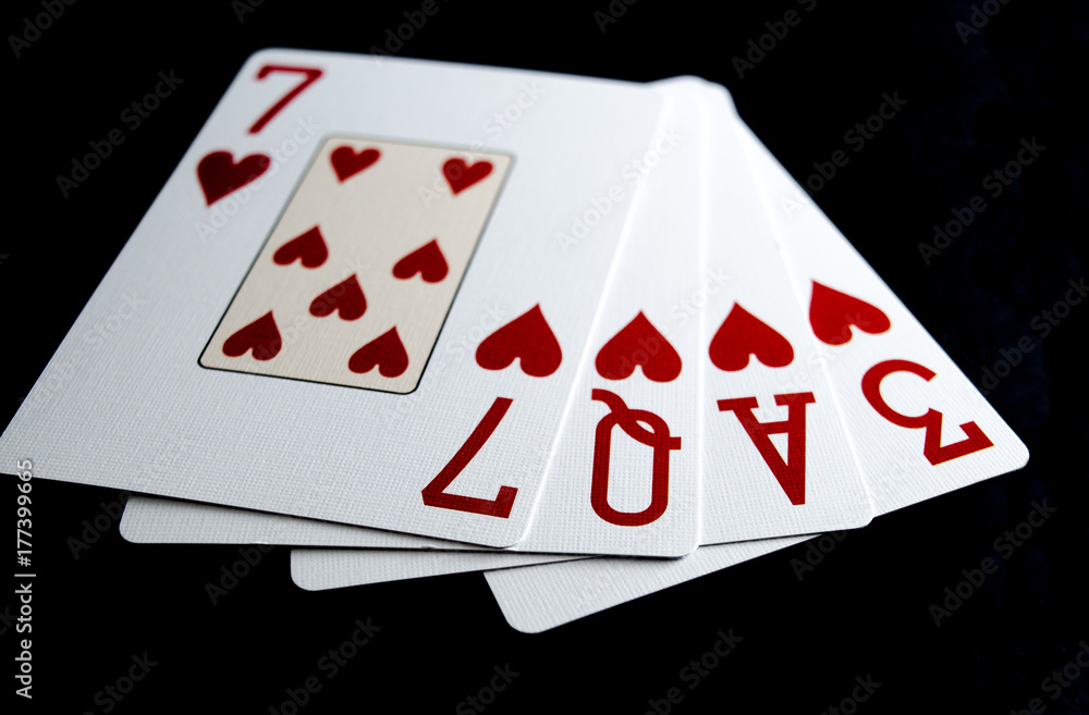 Poker Hand Heart Flush