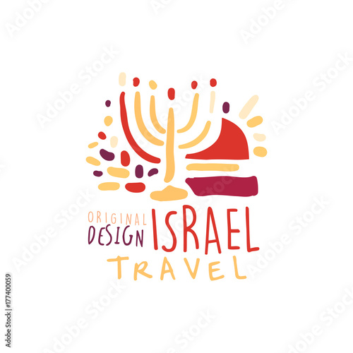 Travel to Israel logo with Hanukkah candles