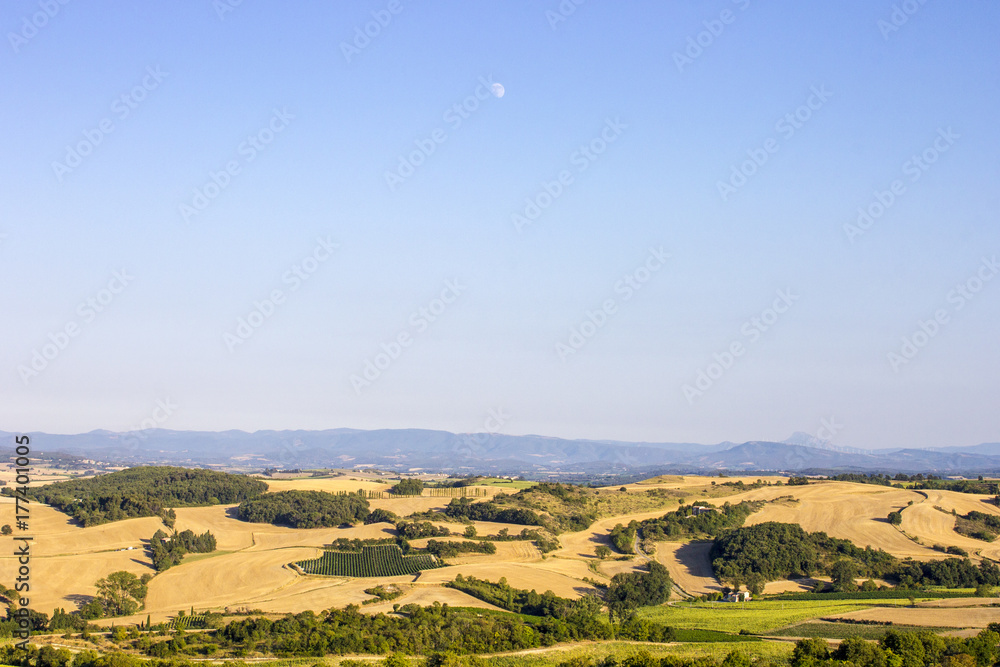 Views of the Lauragais region from the Le Seignadou cross in Fanjeaux, Southern France