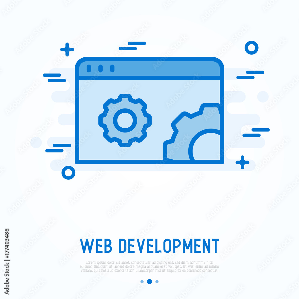 Web development thin line icon. Simple vector illustration of coding. Web development thin line icon. Simple vector illustration of coding.