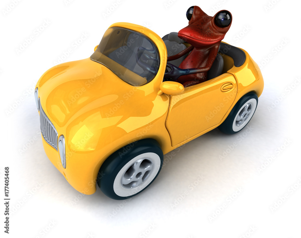 Fun frog- 3D Illustration Fun frog- 3D Illustration