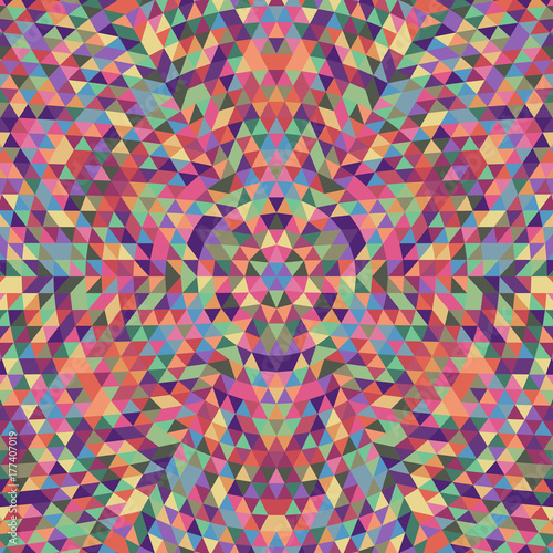 Photography Round geometric triangle kaleidoscope mandala background - symmetric vector patt