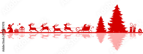 Weihnachtsmann Elche Schlitten