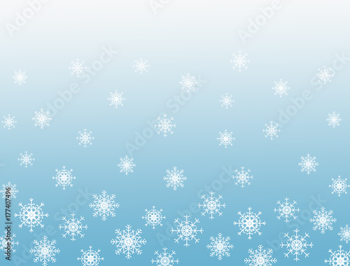 Snowflakes blue background with copy space for text.
