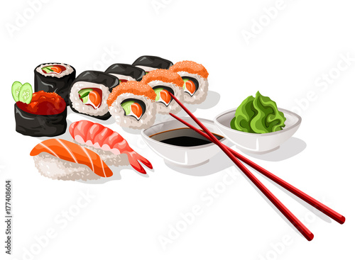 sushi and sashimi set